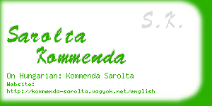 sarolta kommenda business card